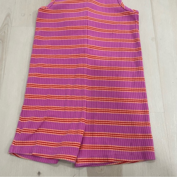 Hanna Andersson Girl's Rib Tank Romper Size 6-7 (120). Pink and Orange Stripes. - Picture 8 of 9